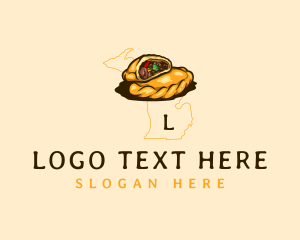 Map - Pasty Baking Michigan logo design