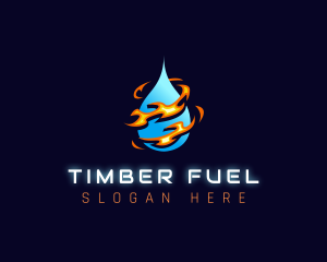 HVAC Fuel Heating Cooling logo design