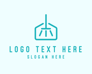 House - House Mop Cleaning logo design