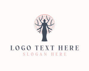 Yoga - Ecology Woman Tree logo design
