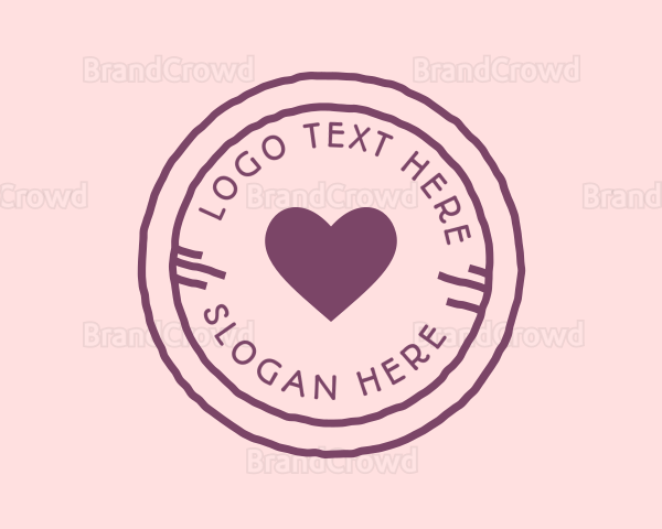 Clean Handwritten Stationery Heart Logo