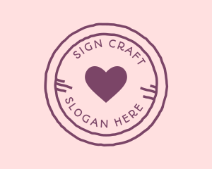 Clean Handwritten Stationery Heart logo design