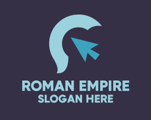 Roman - Spartan Helmet Cursor logo design