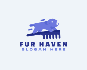 Fur - Dog Grooming Comb logo design