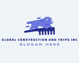 Veterinarian - Dog Grooming Comb logo design