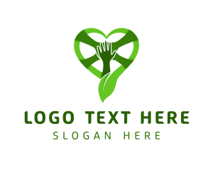 Leaf - Environmental Heart Hand logo design