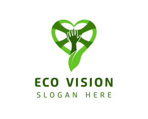 Environmental Heart Hand logo design