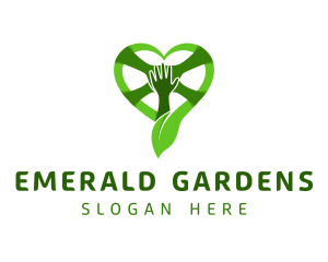 Environmental Heart Hand logo design