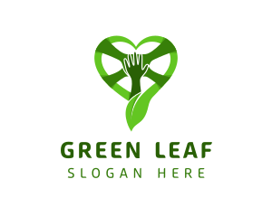 Environmental Heart Hand logo design