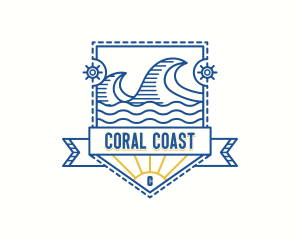 Ocean Surfing Island logo design