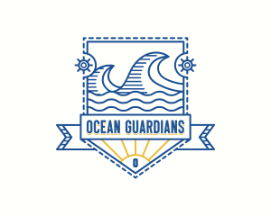 Ocean Surfing Island logo design