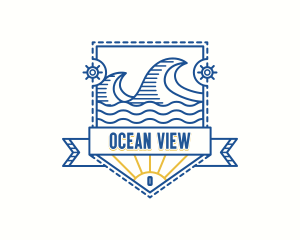 Ocean Surfing Island logo design