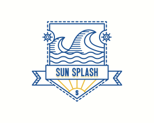 Ocean Surfing Island logo design