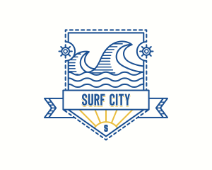 Ocean Surfing Island logo design