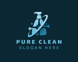 Cleaning Squeeze Bottle logo design