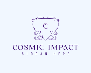 Cosmic Rabbit Heart logo design