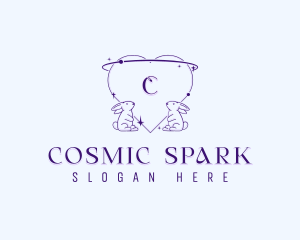 Cosmic Rabbit Heart logo design