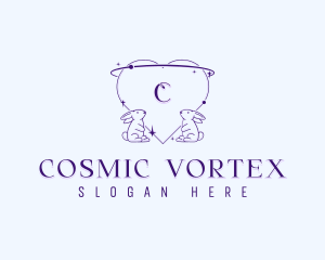 Cosmic Rabbit Heart logo design