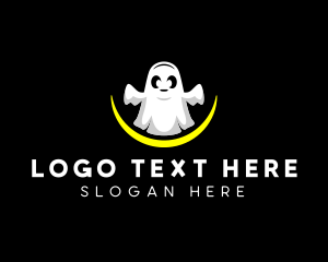 Paranormal - Spooky Ghost Cute logo design