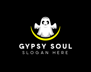 Spooky Ghost Cute logo design