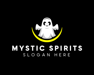 Paranormal - Spooky Ghost Cute logo design