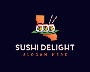 Sushi Roll California logo design