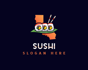 Sushi Roll California logo design