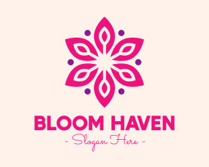 Pink Flower Blossom logo design