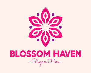 Pink Flower Blossom logo design