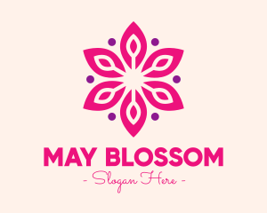 Pink Flower Blossom logo design