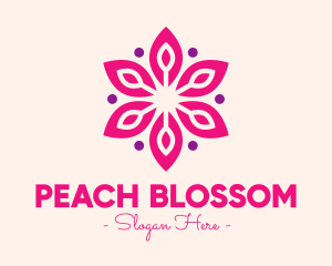 Pink Flower Blossom logo design