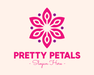 Pink Flower Blossom logo design