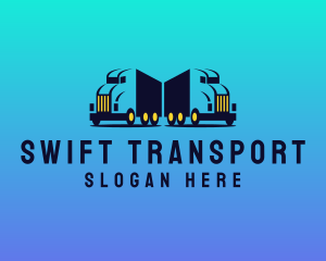 Trailer Truck Fleet Transportation logo design