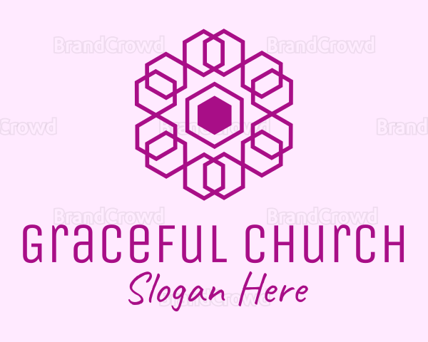 Purple Hexagon Mandala Logo