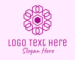 Yoga - Purple Hexagon Mandala logo design