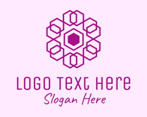 Mandala - Purple Hexagon Mandala logo design