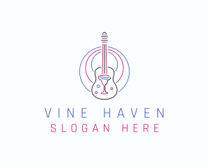 Guitar Wine Bar logo design