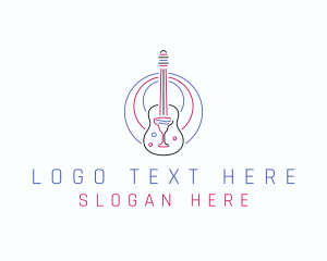 Lounge - Guitar Wine Bar logo design