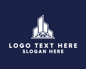 Edgy - Modern Skyscraper Building logo design