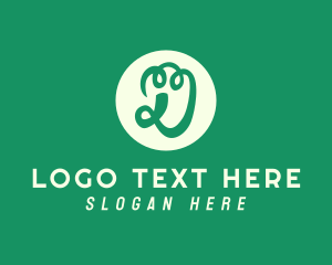 Vegetarian - Green Natural Vine Letter D logo design