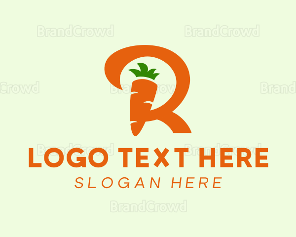 Carrot Letter R Farm Logo