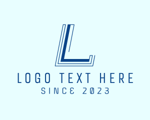 Futuristic - Blue Gaming Letter L logo design