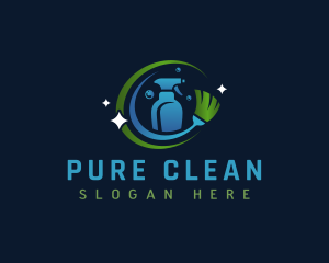 Cleaning Spray Mop logo design