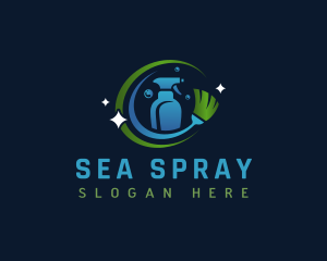 Cleaning Spray Mop logo design