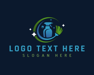 Trash Can - Cleaning Spray Mop logo design