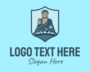 Monk - Buddhism Temple Landmark logo design