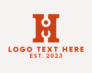 Repair Service - Mechanic Wrench Letter H logo design