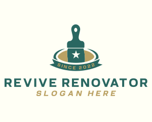 Renovator - Paint Brush Star Banner logo design