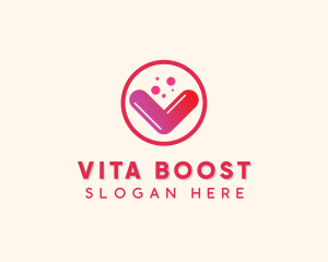 Vitamin Supplement Letter V logo design