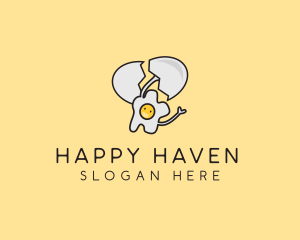 Happy Cracked Egg logo design